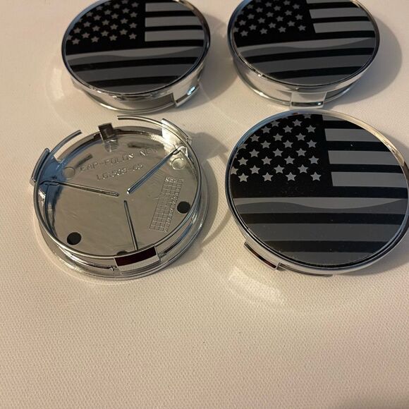 Black Flag Wheel Center Caps 75mm 2.9” set of 4 NWT - Picture 3 of 9